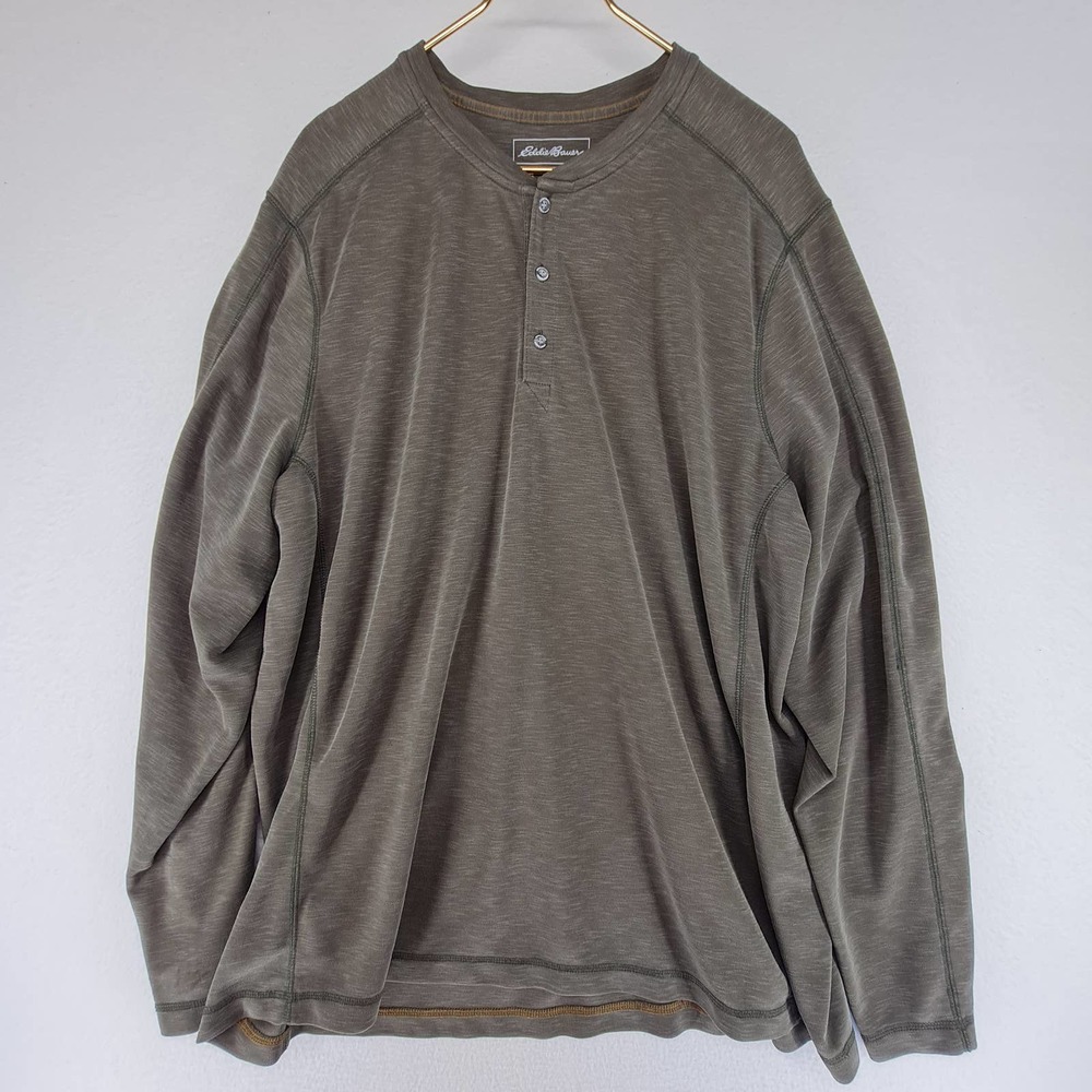 Eddie Bauer Active Men's Long Sleeve 2XL Green Gray